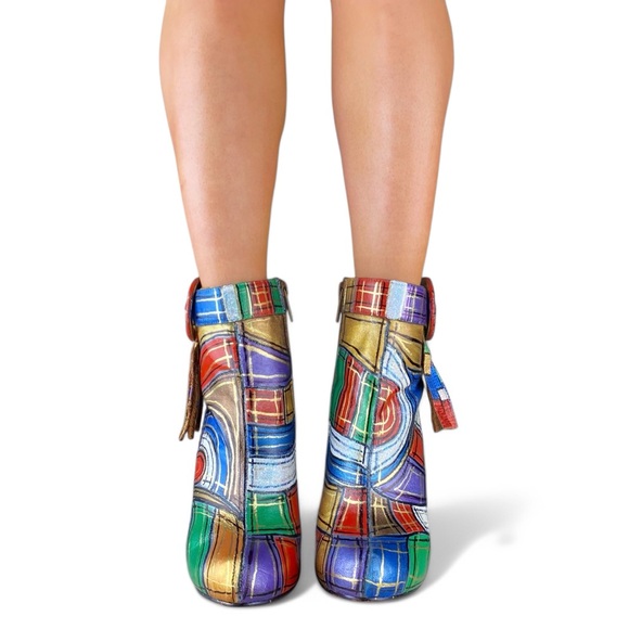 Custom Designed Womens Ankle Boots Size 7.5 - Picture 4 of 12